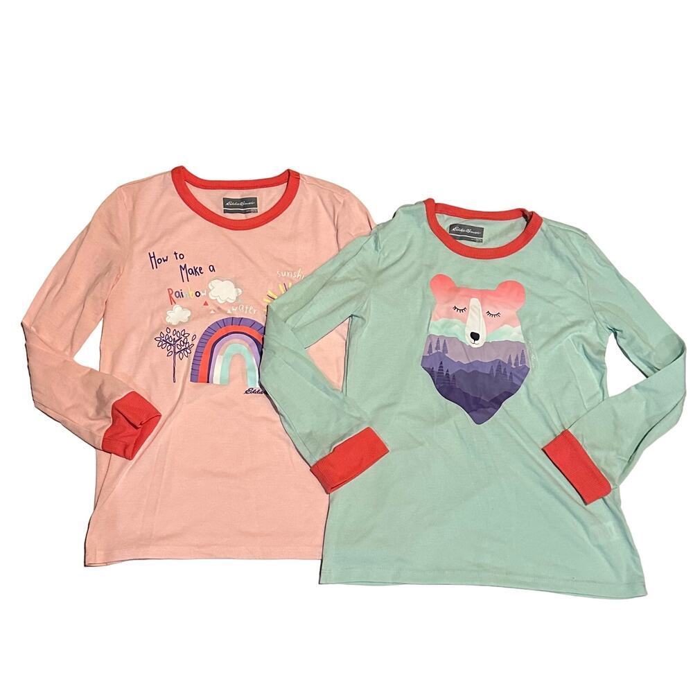 Eddie Bauer Bundle of Two (2) Pajama Tops Girls L Large 14-16